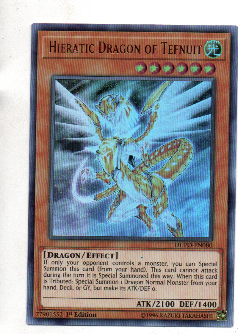 Hieratic Dragon Of Tefnuit carta yugi DUPO-EN080 Ultra Rare