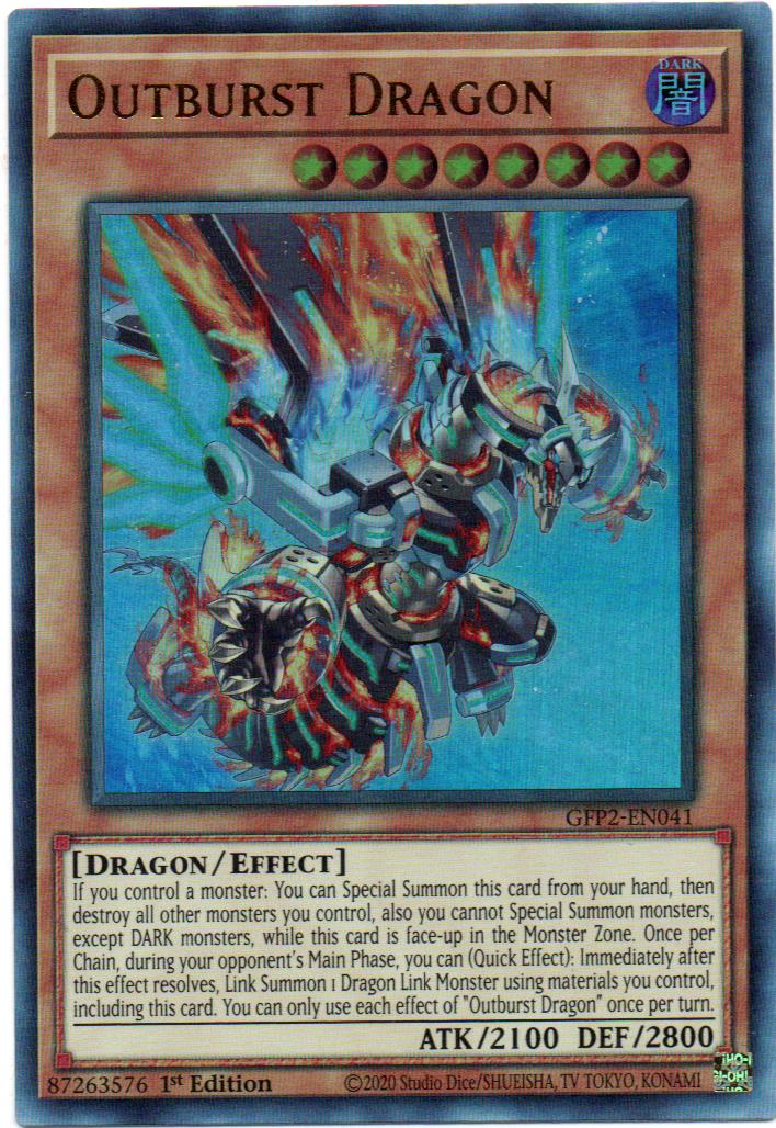Outburst Dragon carta yugi GFP2-EN041 Ultra Rare