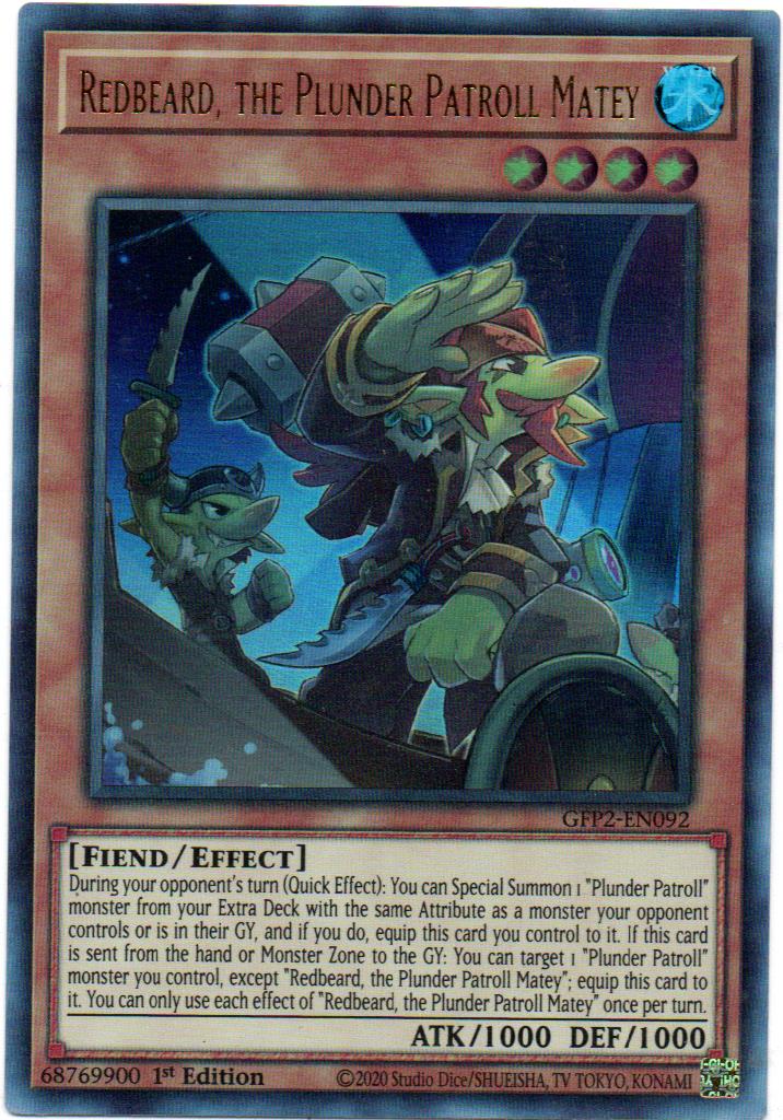 Redbeard, the Plunder Patroll Matey carta yugi GFP2-EN092 Ultra Rare