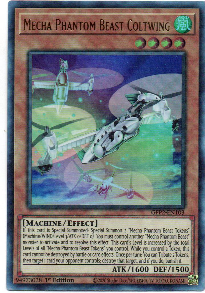 Mecha Phantom Beast Coltwing carta yugi GFP2-EN103 Ultra Rare