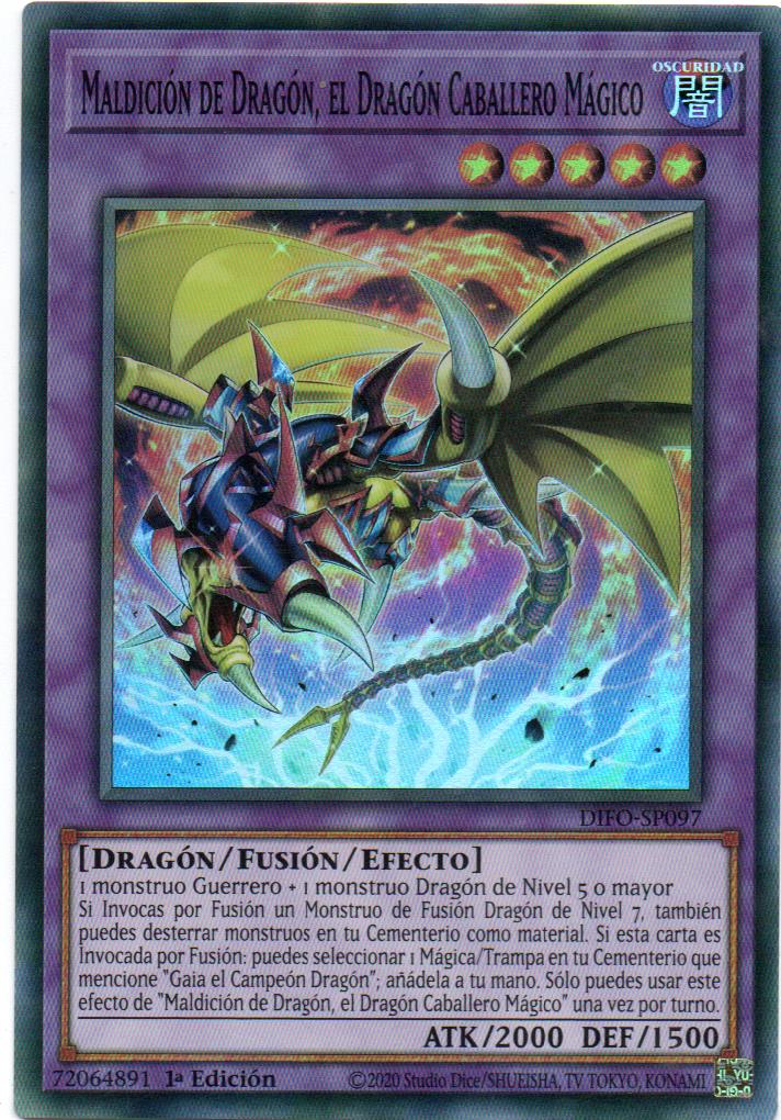Curse of Dragon, the Magical Knight Dragon Carta yugi Español DIFO-SP097