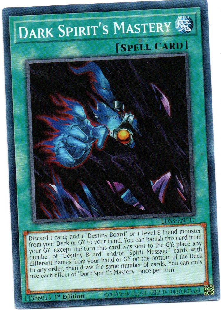 x3 Dark Spirit's Mastery carta yugi LDS3-EN017 Common