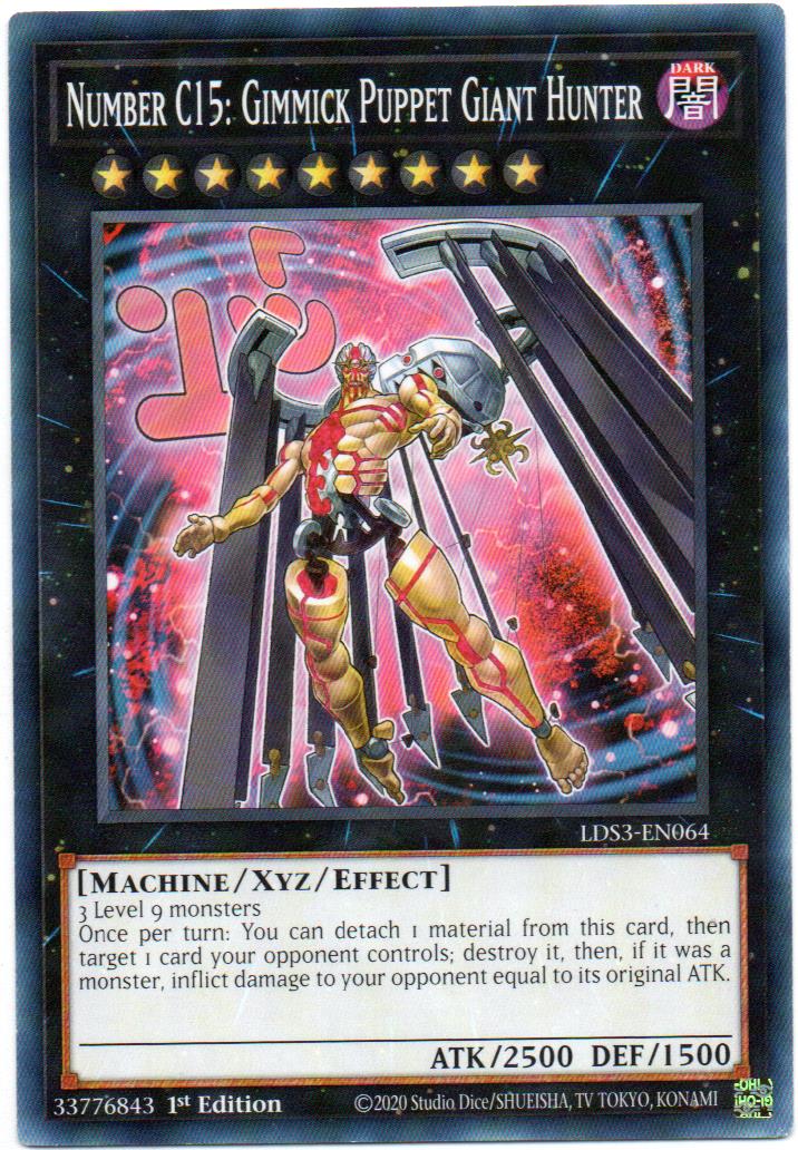 x3 Number C15: Gimmick Puppet Giant Hunter carta yugi LDS3-EN064 Common