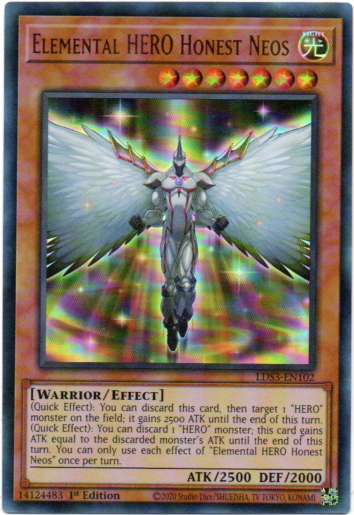 Elemental HERO Honest Neos carta yugi LDS3-EN102 Ultra Rare