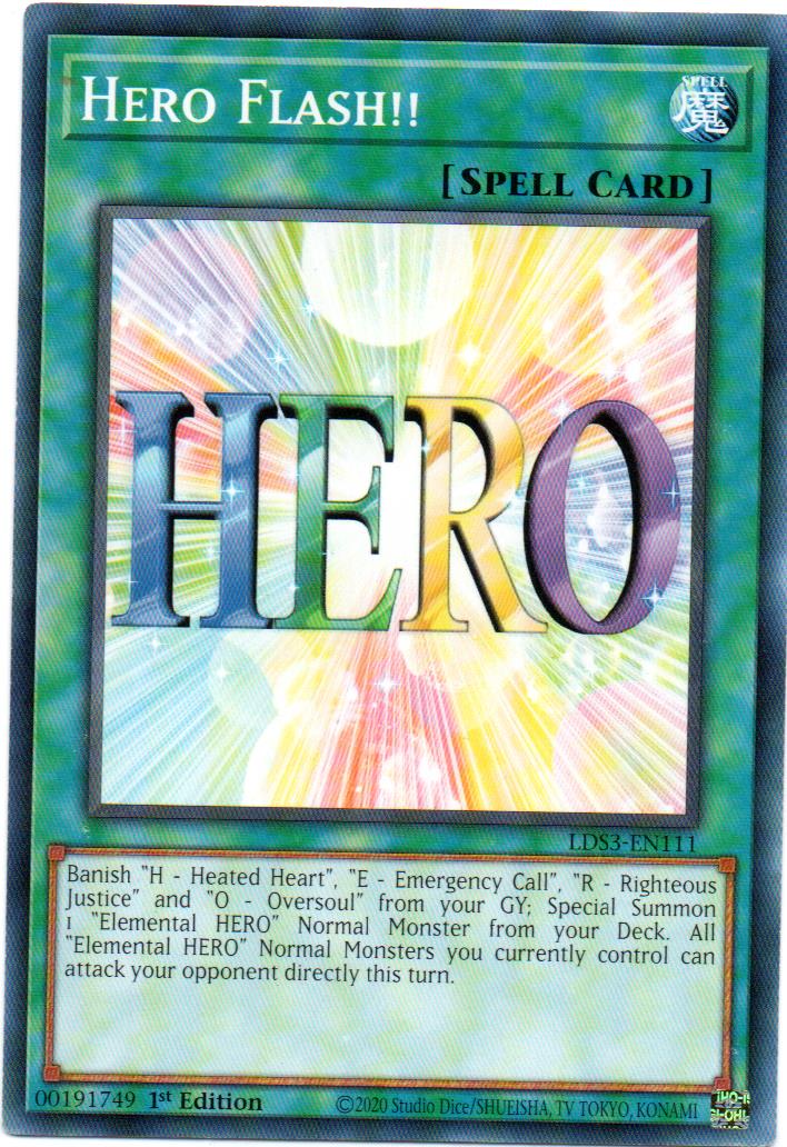 x3 Hero Flash!! carta yugi LDS3-EN111 Common