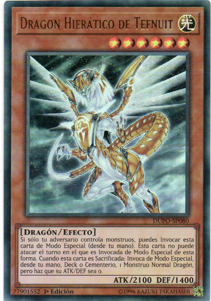 Dragon Hieratico De Tefnuit carta yugi DUPO-SP080 Ultra Rare