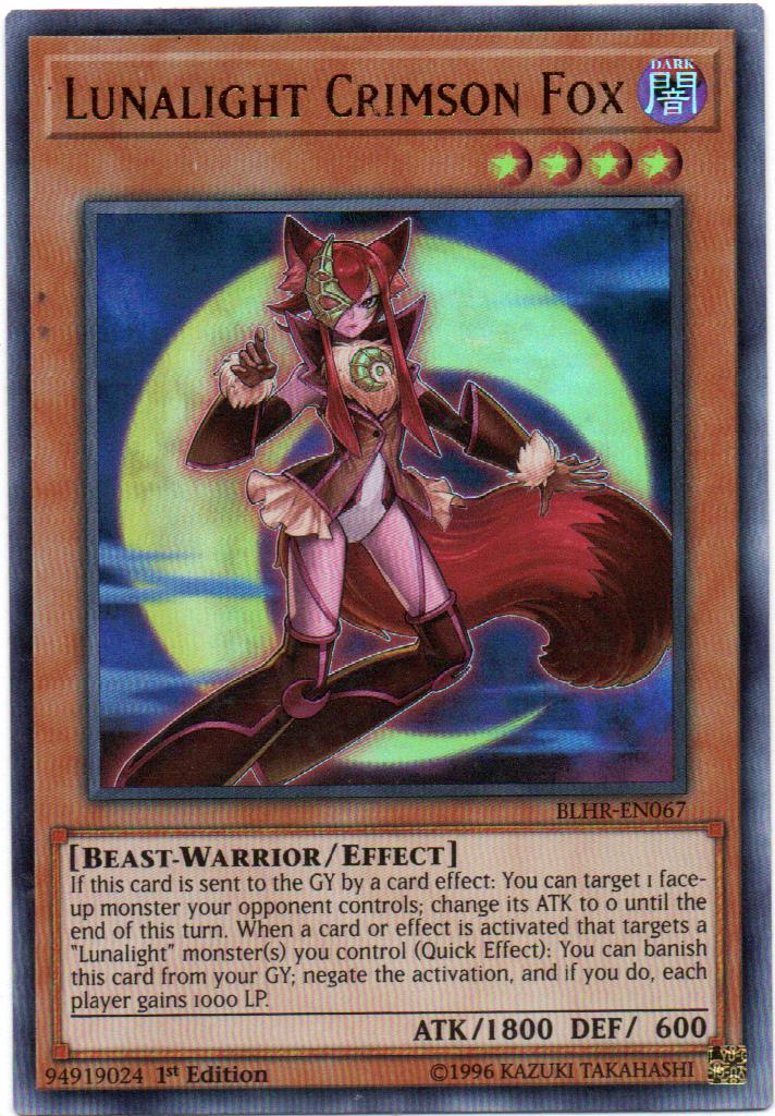 Lunalight Crimson Fox carta yugi BLHR-EN067 Ultra Rare