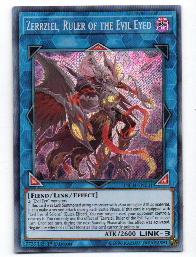Zerrziel, Ruler Of The Evil Eyed INCH-EN031 Carta Yugi De Rareza Secret Rare