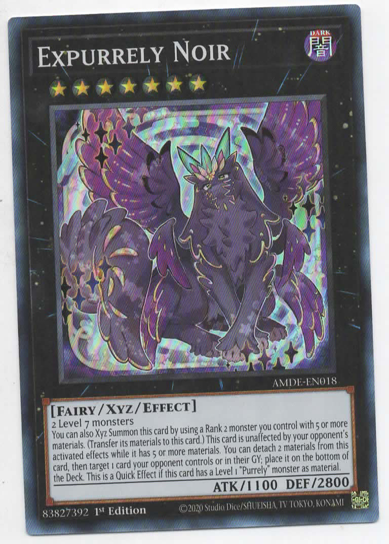 Expurrely Noir carta yugi AMDE-EN018 Super Rare