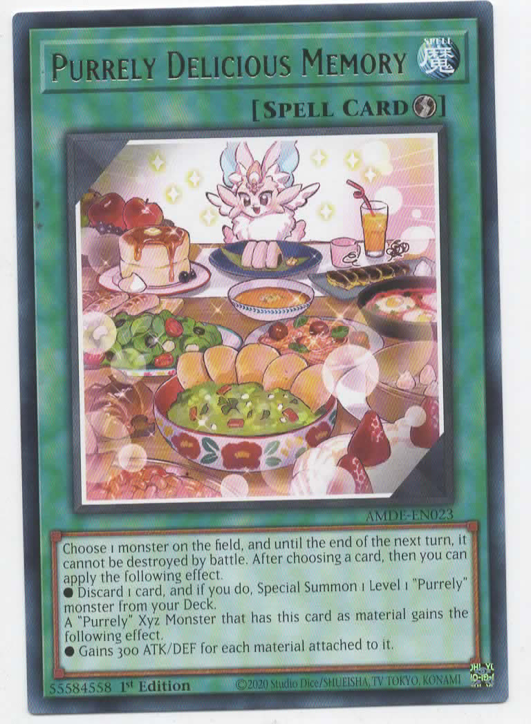 Purrely Delicious Memory carta yugi AMDE-EN023 Rare