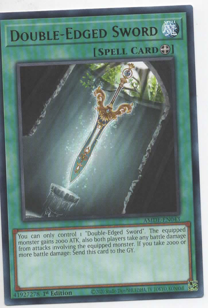 Double-Edged Sword carta yugi AMDE-EN043 Rare 