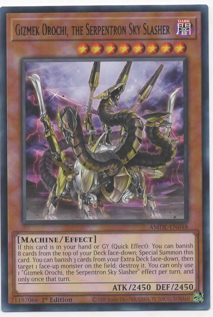 Gizmek Orochi, the Serpentron Sky Slasher carta yugi AMDE-EN048 Rare