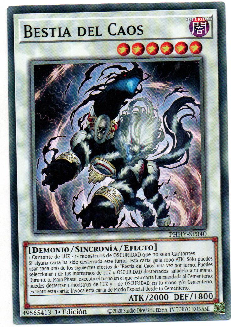Chaos Beast carta yugioh (Español) PHHY-SP040