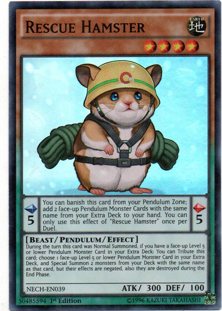Rescue Hamster carta yugi NECH-EN039 Super Rare