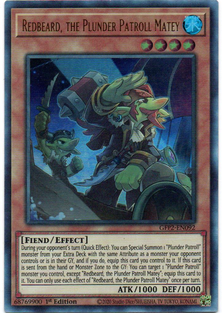 Redbeard, The Plunder Patroll Matey Carta yugi GFP2-EN092 Ultra Rare