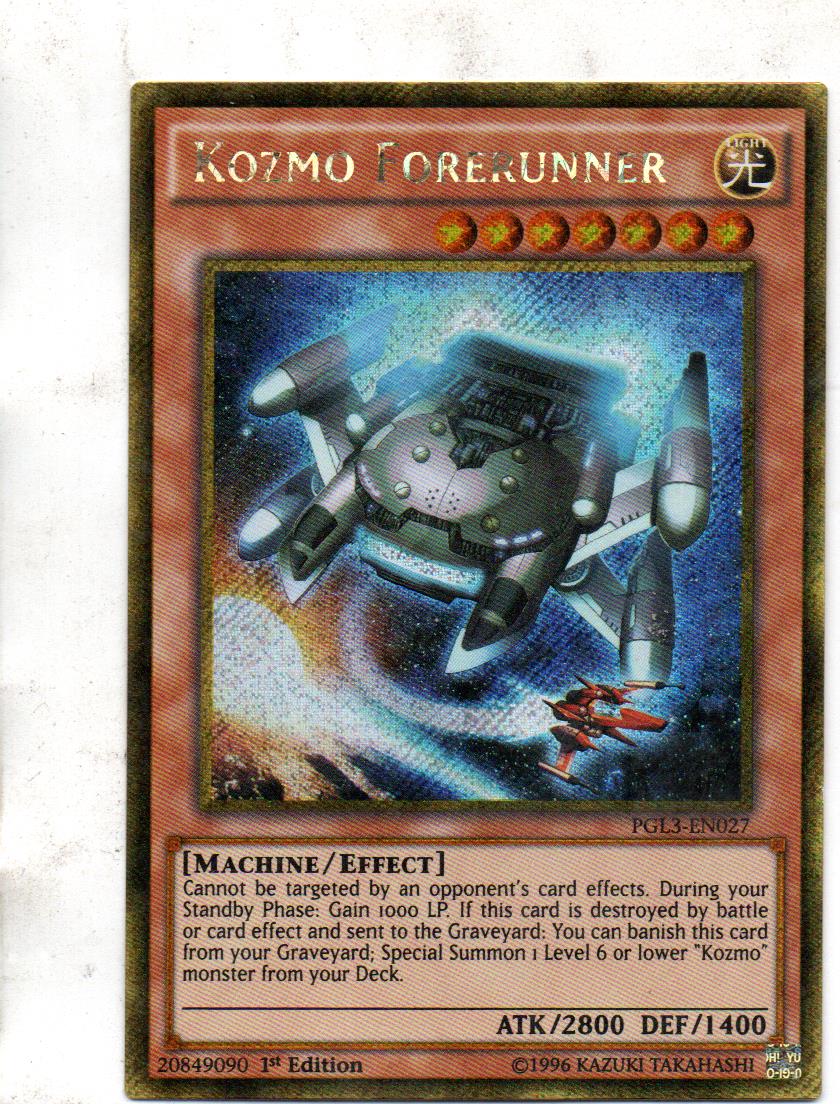 Kozmo Forerunner carta yugi PGL3-EN027 Gold Secret Rare