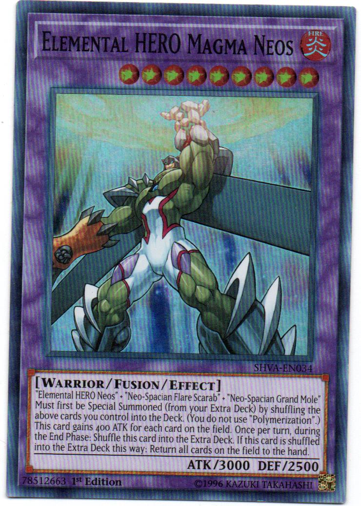 Elemental Hero Magma Neos carta yugi SHVA-EN034 Super Rare