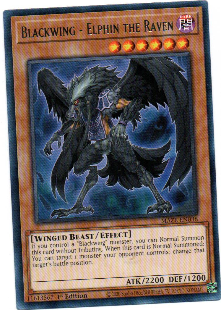 Blackwing - Elphin the Raven carta yugi MAZE-EN038 Rare