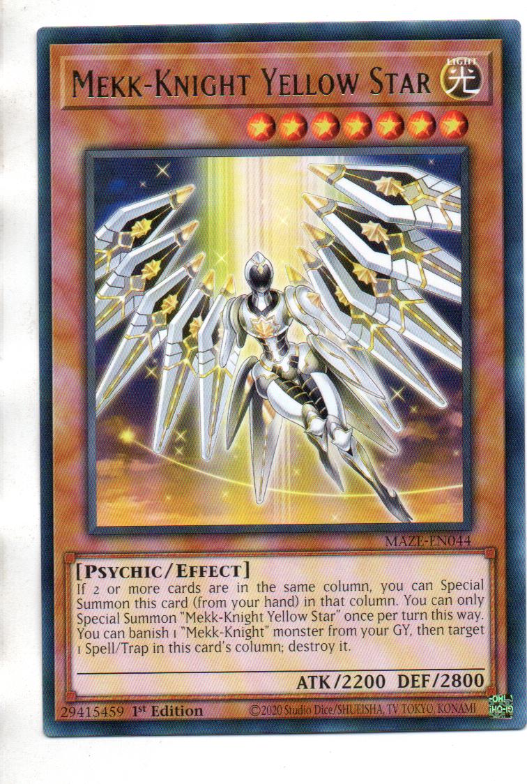 Mekk-Knight Yellow Star carta yugi MAZE-EN044 Rare