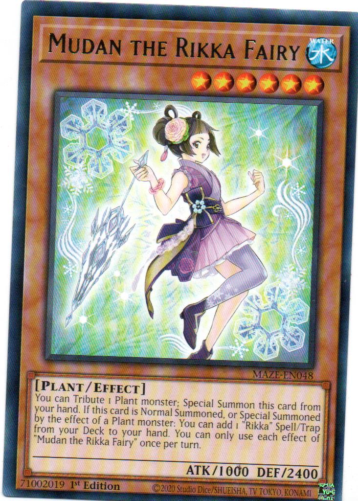 Mudan the Rikka Fairy carta yugi MAZE-EN048 Rare