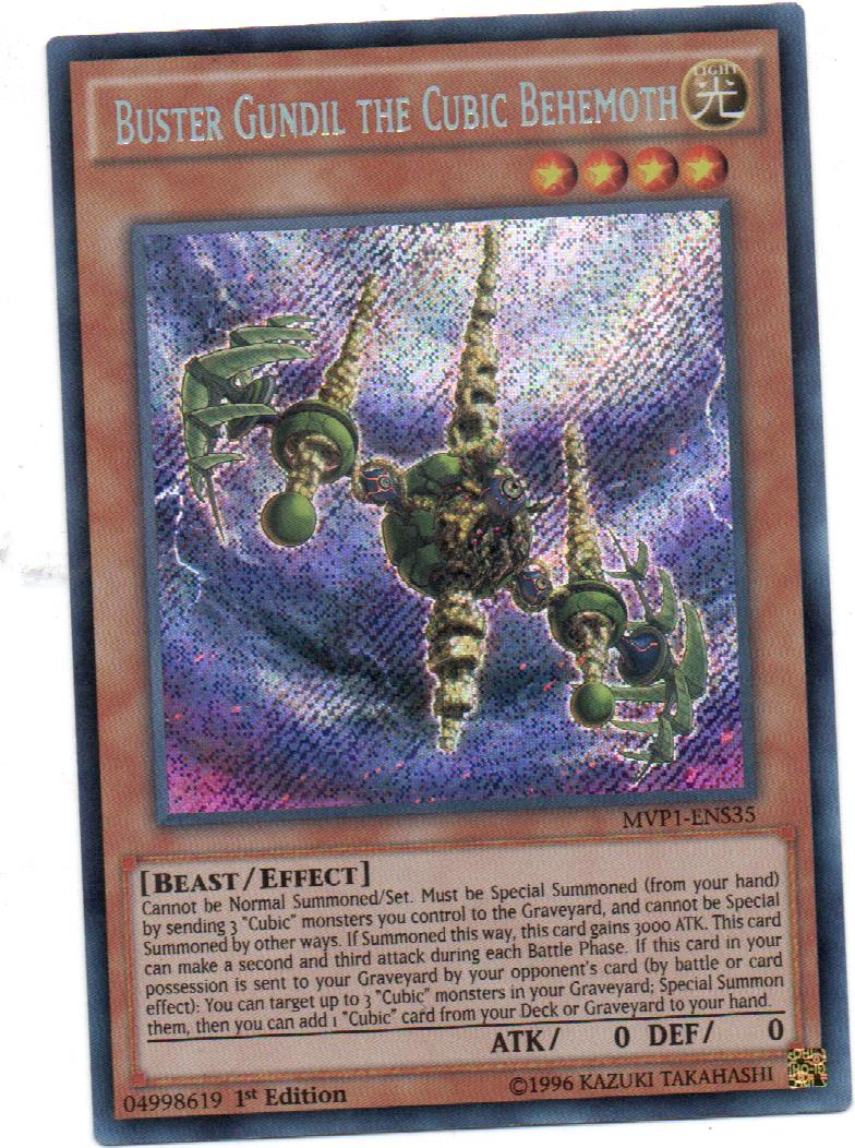 Buster Gundil The Cubic Behemoth carta yugi MVP1-ENS35 Secret Rare