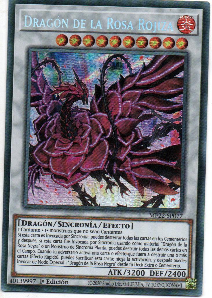 Dragon De La Rosa Rojiza cartas yugi MP22-SP077 Prismatic Secret Rare
