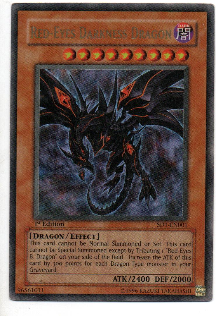 Red-Eyes Darkness Dragon carta yugi SD1-EN001 Ultra Rare