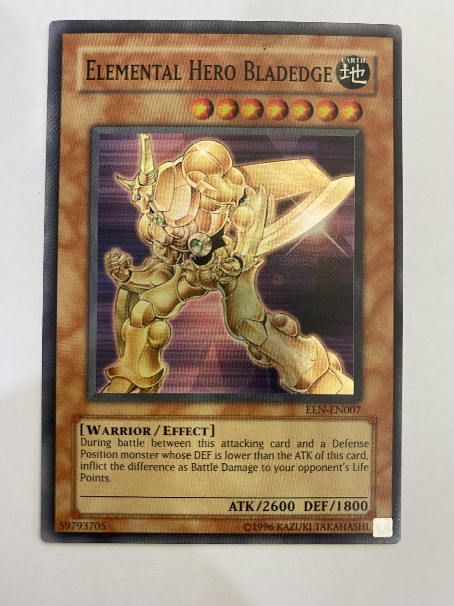 Elemental Hero Bladedge Carta Yugi EEN-EN007 Super Rare