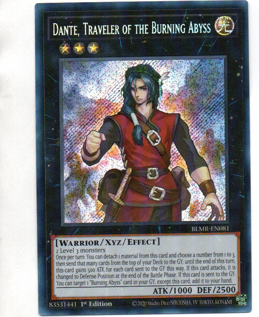 Dante, Traveler of the Burning Abyss carta yugi BLMR-EN081 Secret Rare