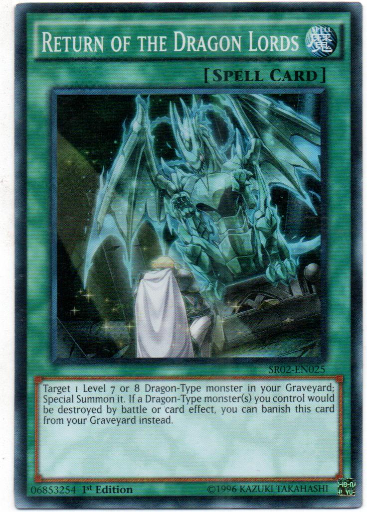Return Of The Dragons Lords cartas sueltas SR02-EN025 Super Rare