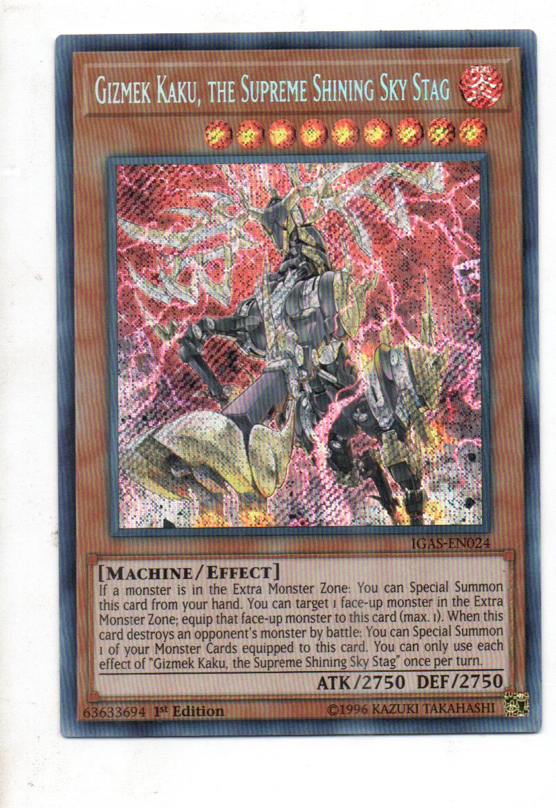 Gizmek Kaku, The Supreme Shining Sky Stagcarta yugi IGAS-EN024 Secret Rare