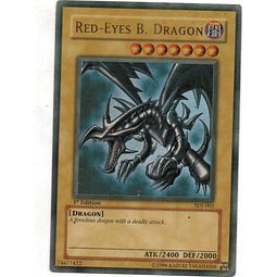 Red-Eyes B. Dragon (DAÑADO)carta yugi SDJ-001 Ultra Rare