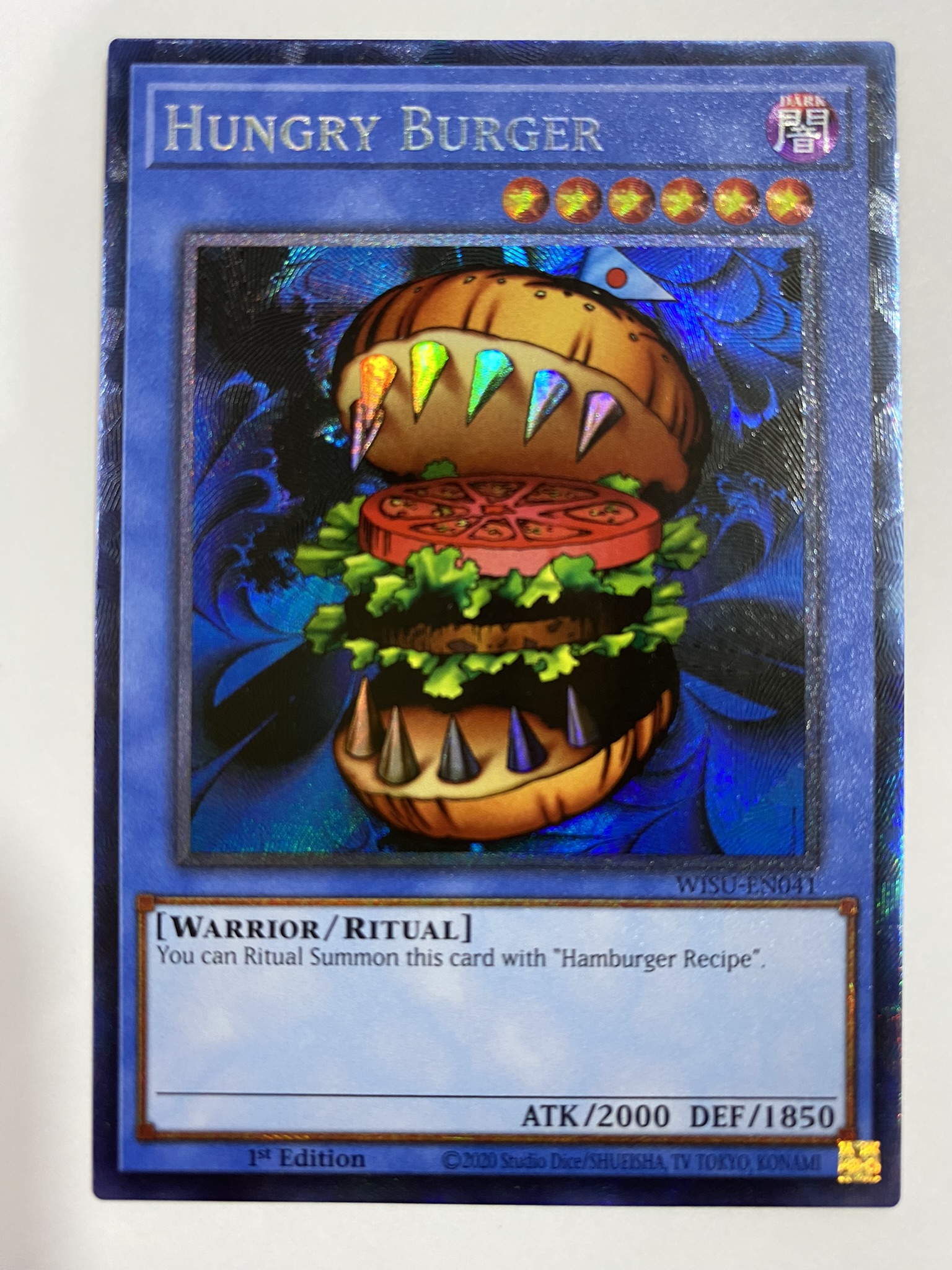 Hungry Burger carta yugi WISU-EN041 Collector Rare