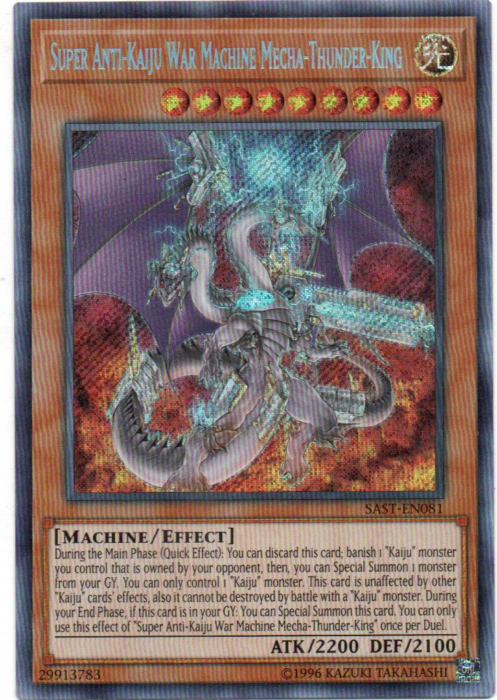 Super Anti-Kaiju War Machine Mecha-Thunder-King carta Suelta SAST-EN081 Secret Rare
