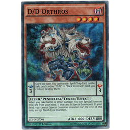 D/D Orthros carta yugi SDPD-EN004 Super Rare
