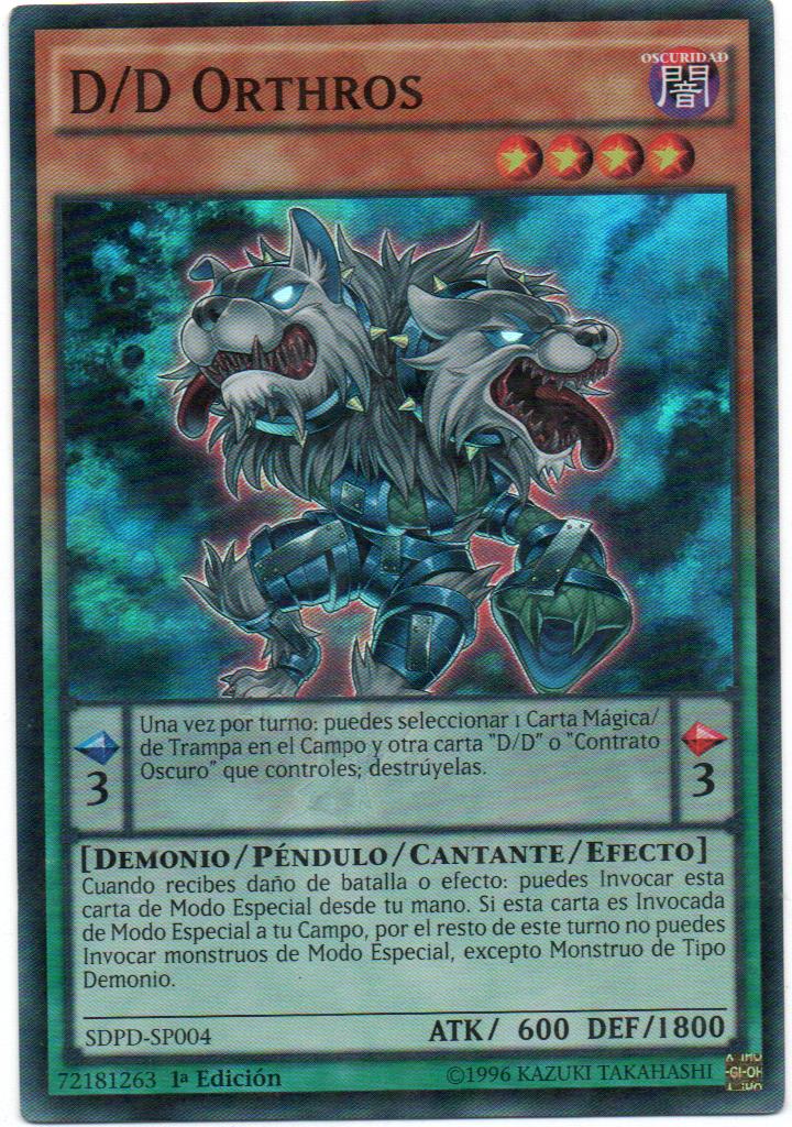 D/D Orthros carta yugi SDPD-SP004 Super Rare