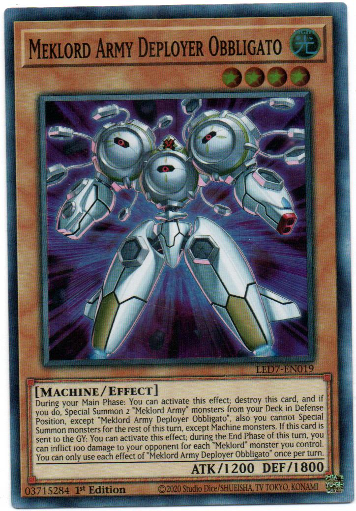 Meklord Army Deployer Obbligato carta sueltas LED7-EN019 Super Rare