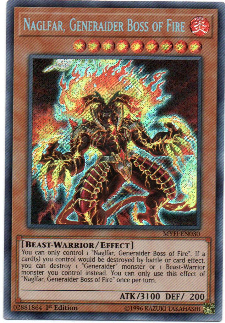 Naglfar, Generaider Boss Of Fire carta sueltas MYFI-EN030 Secret Rare