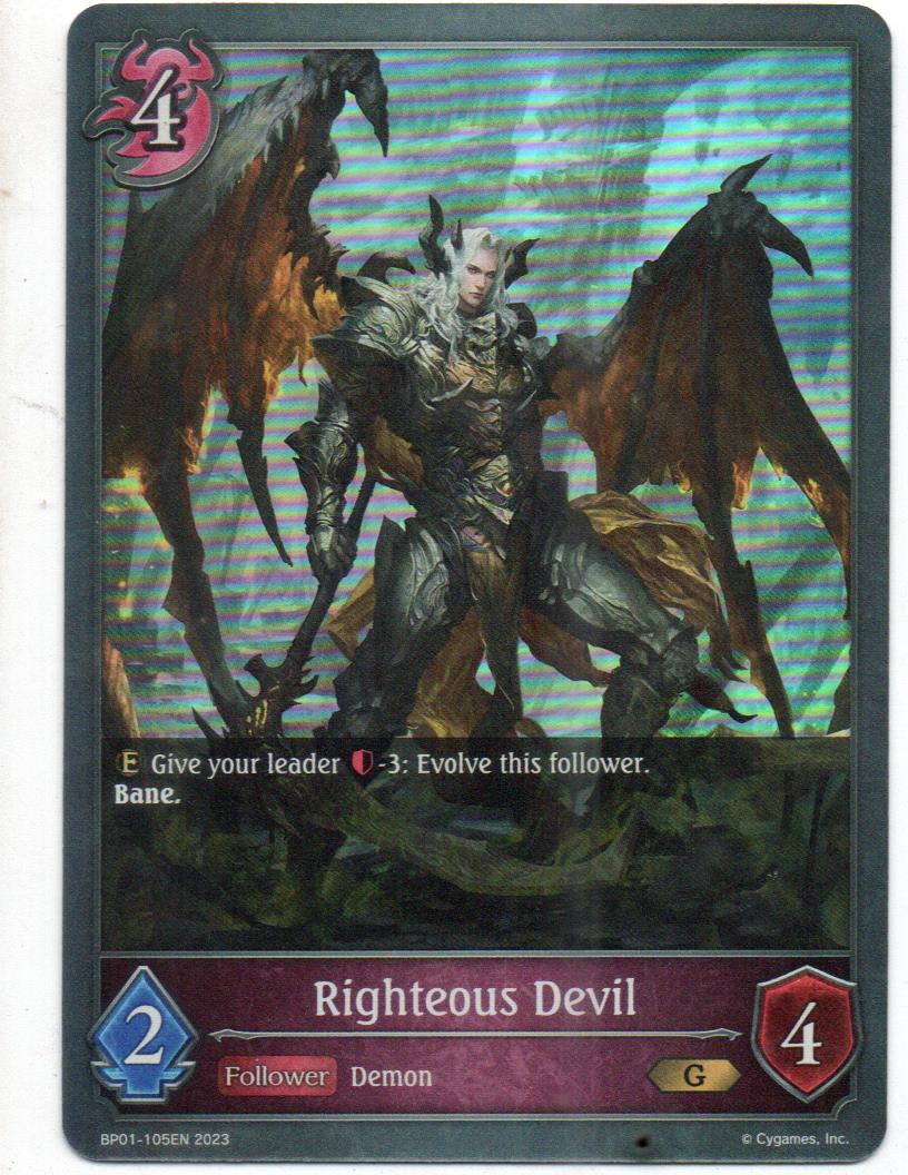 Righteous Devil carta shadowverse RCshadow054 Gold