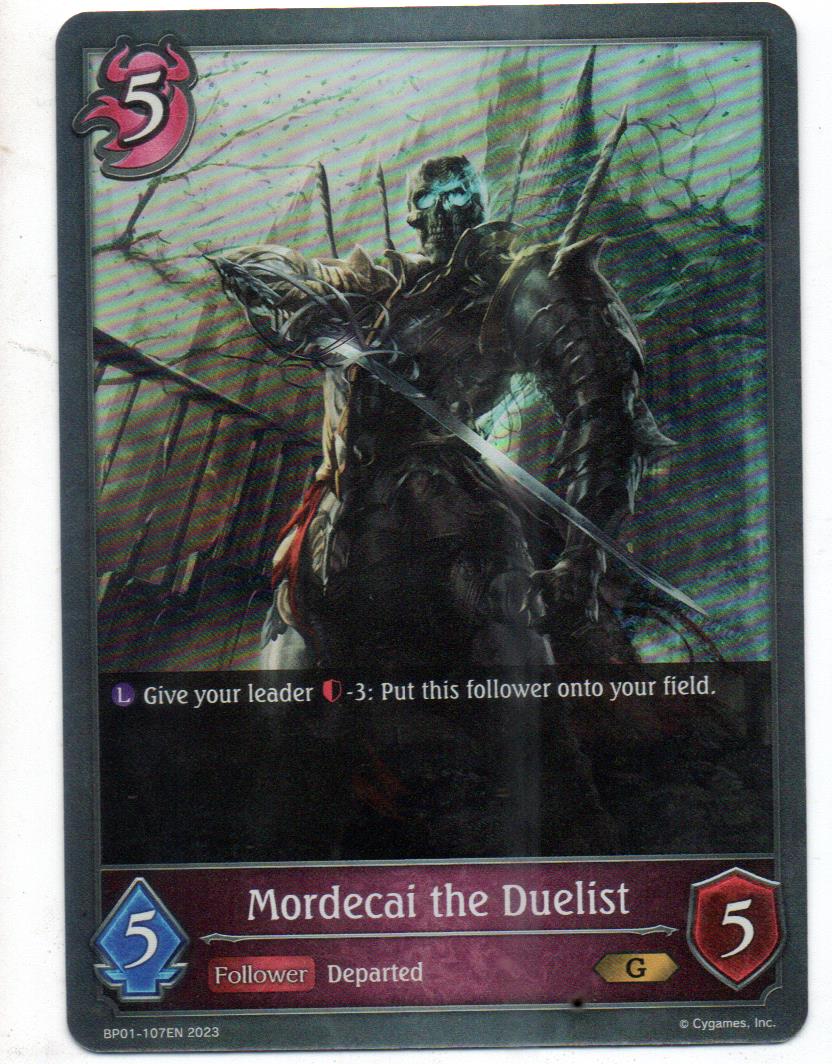 Mordecai the Duelist carta shadowverse RCshadow042 Gold