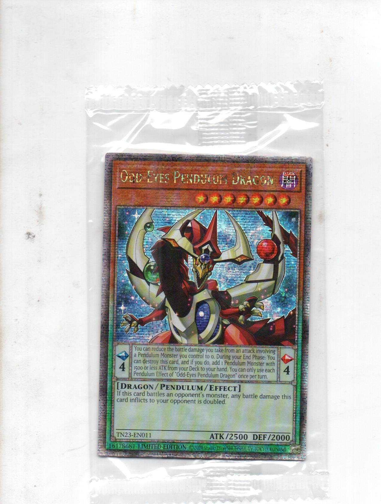 Odd-Eyes Pendulum Dragon Carta yugi TN23-EN011 Quarter Century Secret Rare