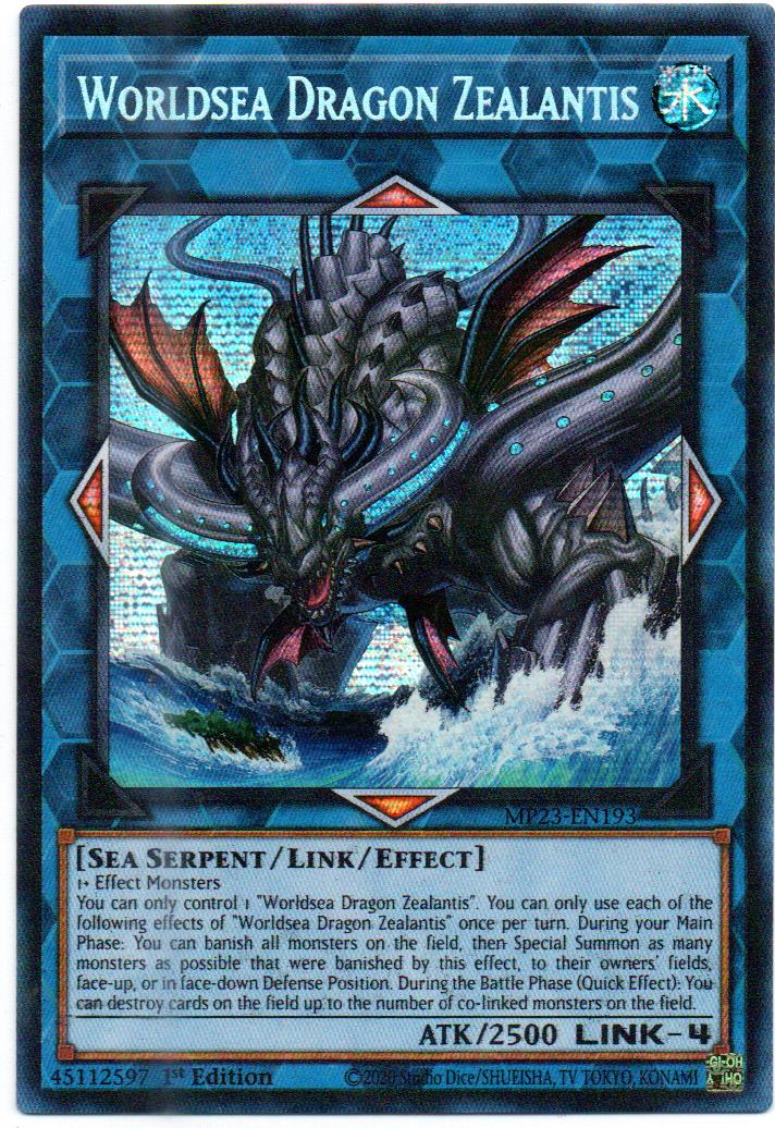 Worldsea Dragon Zealantis Carta yugi MP23-EN193 Prismatic Secret Rare