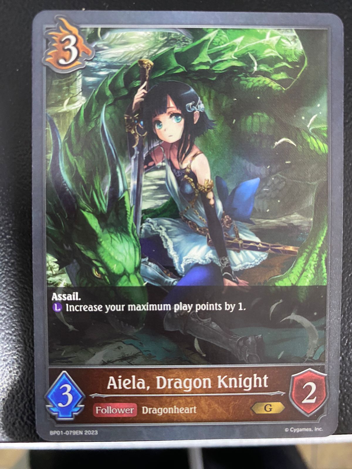 aiela, Dragon Knight carta shadowverse RCshadow144 Gold