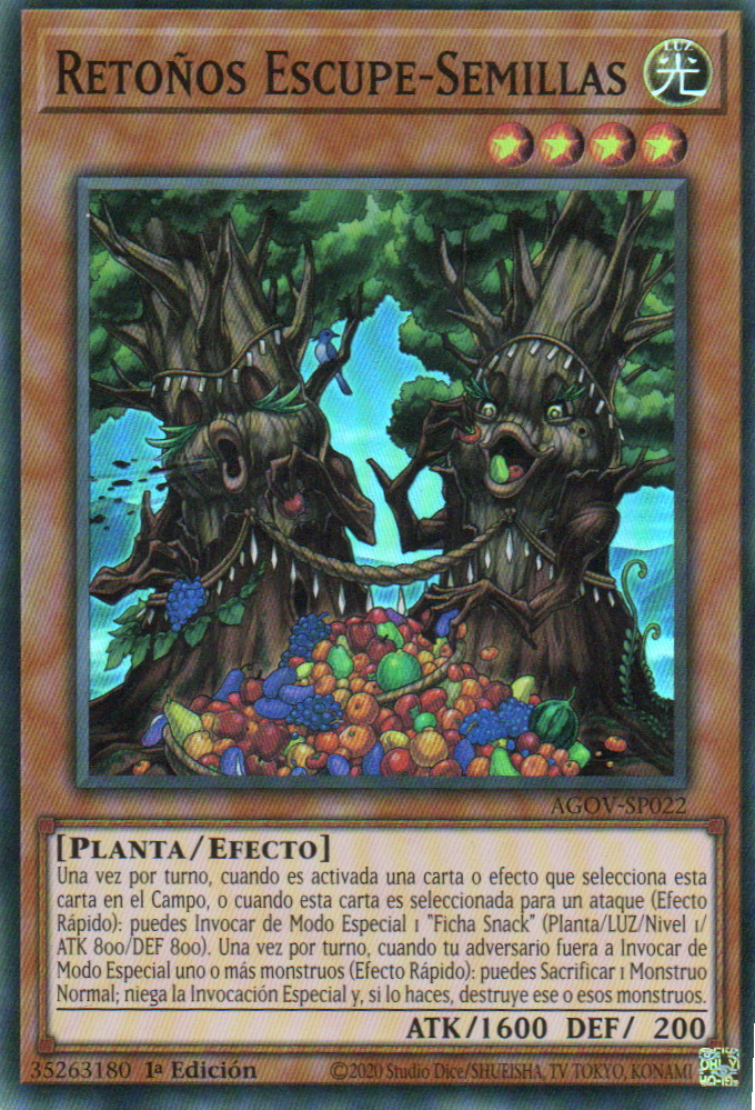 Seed-Spitting Saplings carta yugi AGOV-SP022 Super Rare