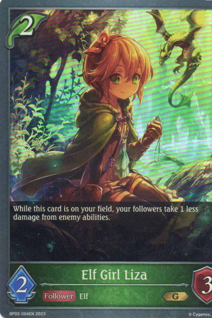 Elf Girl Liza carta shadowverse Gold BP02-004EN