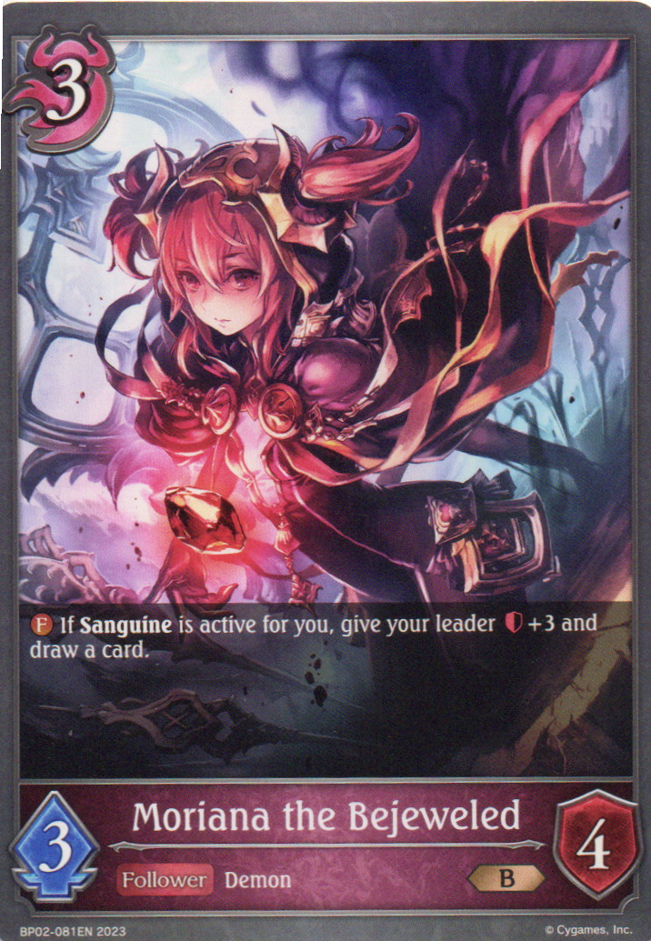 Moriana the Bejeweled carta shadowverse Bronze BP02-081EN