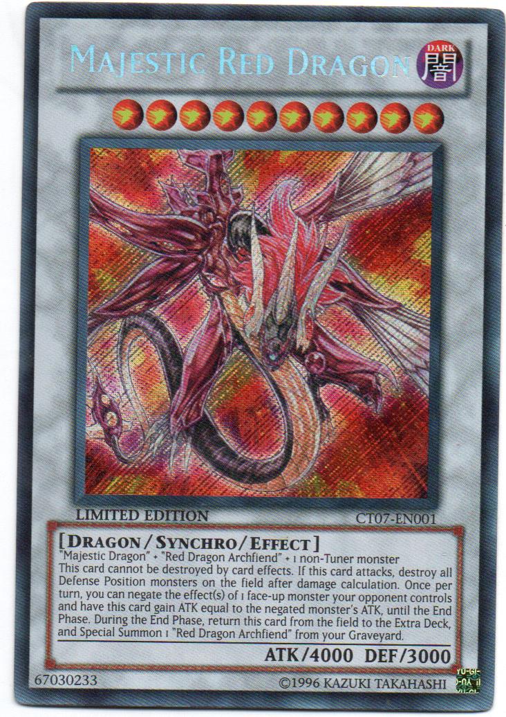 Majestic Red Dragon carta yugi CT07-EN001 Secret Rare