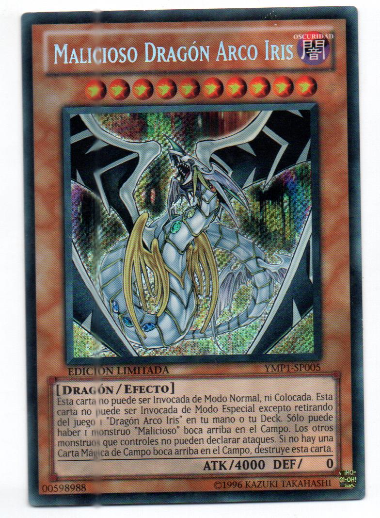 Maliciosa Dragon Arco Iris carta yugi YMPI-SP005 Secret Rare