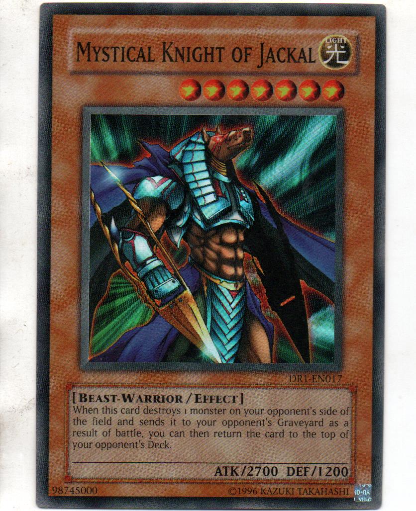 Mystical Knight Of Jackal carta yugi DR1-EN017 Super Rare