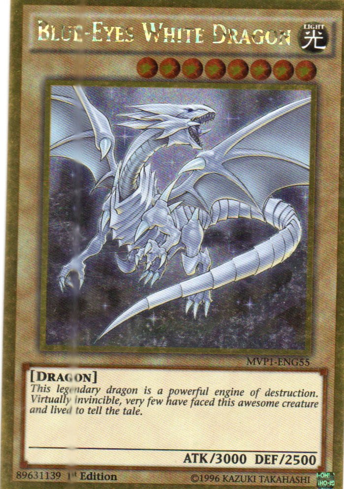 Blue-Eyes White Dragon Carta Yugi MVP1-ENG55 Gold Rare